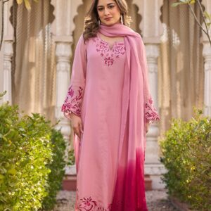Blush Pink ombre duppata set